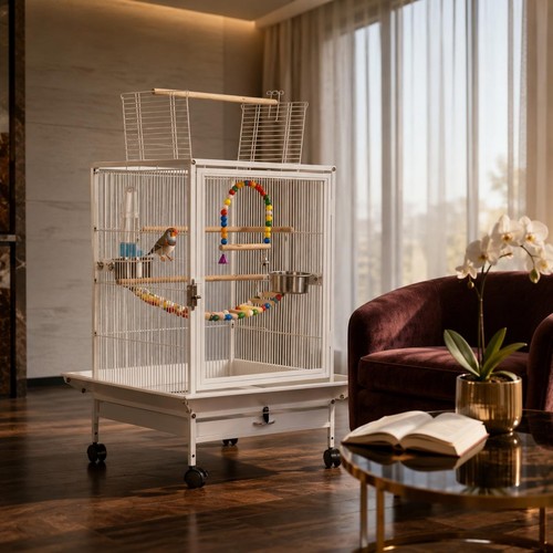 Bird enclosure with stand - with,